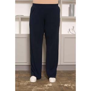 Pantalon basique coupe décontractée grande taille bleu marine - Product Image 1