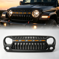 Grille avant noire Wind Winner avec cinq fenêtres à feux de positionnement ambre pour Jeep Wrangler JK