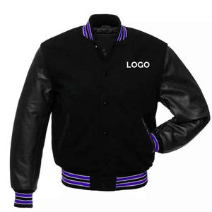 แจ็คเก็ตสีดำสำหรับผู้ชายเสื้อแจ็กเก็ตทีมเบสบอลมหาวิทยาลัยเลตเทอร์แมนเสื้อแจ็คเก็ตโลโก้ตามสั่ง - Product Image 5