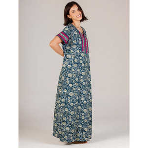 Chemise de nuit longue Evolve pour femme 100 % coton tissé à manches courtes, super douce, décontractée et imprimée - Product Image 3