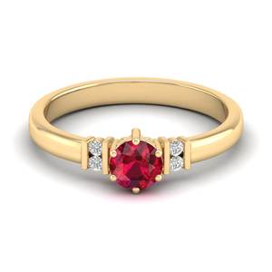 Bague de fiançailles REYES Elegance en or massif 14 carats avec diamant certifié IGI, taille ronde, 0,5 carat, pierre précieuse rubis, cadeau de mariage, bijoux fins - Product Image 6