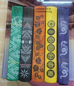 เครื่องเผา/ผู้ถือธูปหอมลายผสมไม้มะม่วงมีสีซัพพลายเออร์ขายส่งจากอินเดีย - Product Image 1