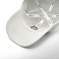 Gorra de Béisbol Gris Claro de 5 Paneles con Bolsillo para Tees de Golf, Logotipo Bordado, Cierre Magnético, Unisex, Primavera Verano, Casual, Deportiva, para Exteriores