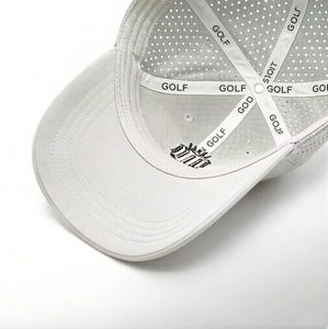 Gorra de Béisbol Gris Claro de 5 Paneles con Bolsillo para Tees de Golf, Logotipo Bordado, Cierre Magnético, Unisex, Primavera Verano, Casual, Deportiva, para Exteriores - Product Image 5