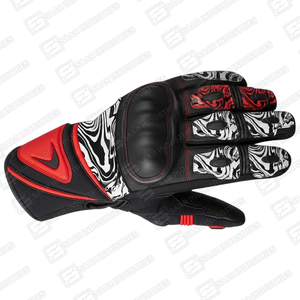 Gants de moto de course en cuir PU haut de gamme avec impression par sublimation, écran tactile robuste et protection renforcée des jointures - Product Image 2