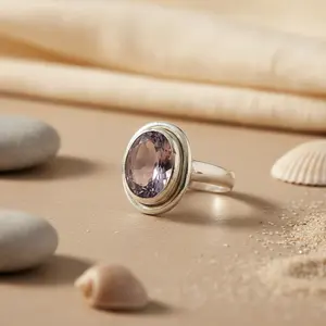 Anillo de Plata 925 con Amatista para Mujer - Joyería de Piedras Preciosas de Moda - Product Image 2