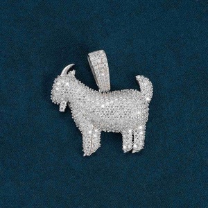Pendentif GOAT en or 14 carats avec moissanite, forme d'animal en alliage de zinc, pour cadeau - Product Image 3