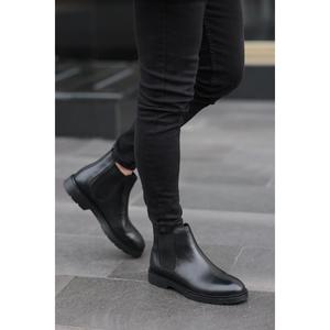 -Stivali Chelsea da uomo in vera pelle nera - Product Image 5