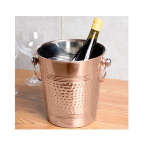 Nuevo cubo de hielo ovalado de acero inoxidable con asas de cuero marrón utilizado para contenedor de hielo y enfriador de vino - Product Image 6