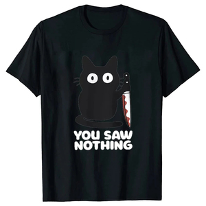 Camiseta con estampado de gato divertido que No viste nada, camiseta gráfica de alta calidad para hombres y mujeres, camiseta de manga corta, ropa deportiva para hombres, camiseta para hombres - Product Image 2