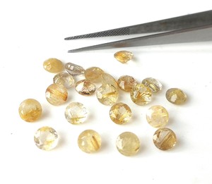อัญมณีหลวมเจียระไนแบบเจียระไนทรงกลมสีทองธรรมชาติขนาด3-9มม. สำหรับการทำเครื่องประดับ - Product Image 2