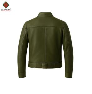 Chaqueta Bomber de Cuero Sintético Hecha a Mano, Chaqueta de Motociclista Ajustada, Abrigo Informal Sólido de Invierno con Cierre de Cremallera, Servicio OEM - Product Image 2