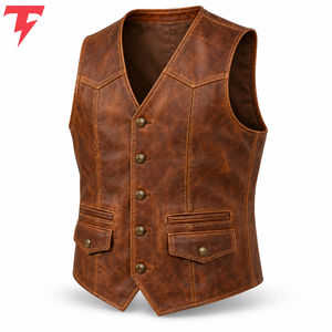 2026 Premium <b>Men's</b> <b>Leather</b> <b>Vest</b> Plus Size Reversible Waterproof Windproof Quick Dry Eco-Friendly Breathable V-neck Winter Casual - Product Image 3