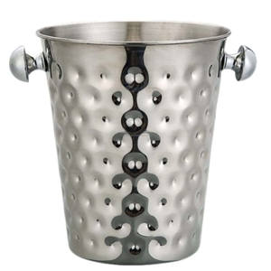 Cubo de champán de 4 litros, Enfriador de vino de hielo de acero inoxidable galvanizado con asas para decoración del hogar y bar - Product Image 6