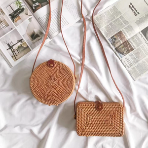 Viet Fargimex Fabrication de sacs de poche en paille de rotin à la mode avec bracelet en cuir Sac à main de vente chaude d'exportation du Vietnam - Product Image 3