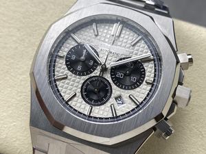 Reloj mecánico de lujo de gran calidad resistente al agua 41mm APW + cal de fábrica. 2385 movimiento 26331 Audemars Chrono reloj Panda blanco - Product Image 3