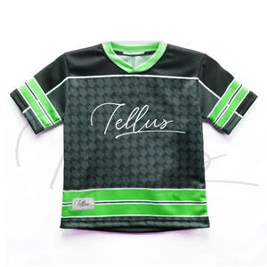 Maillots de football américain pour enfants, vente en gros, impression personnalisée, manches courtes, 100% polyester, séchage rapide, respirant, maillots de football d'été - Product Image 6