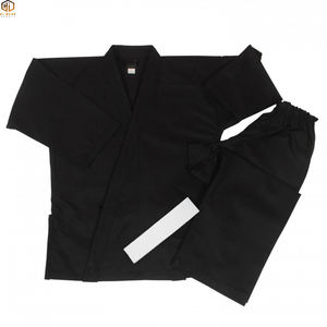 Artes marciales tradicionales Uniformes de kárate negros Hombres uniformes de kárate negros de alta calidad Lona de 10-12oz - Product Image 5