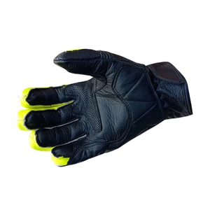 Unisex Cowhide Leather Gloves for Motorbike & Auto Racing Yellow/Black with Knuckle for Armour Breathable for Winter Riding - Product Image 3