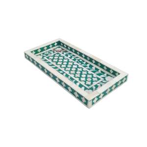 Plateau de service en incrustation d'os à motifs floraux de Noël pour plateau d'occasion de cuisine avec incrustation d'os pour un usage domestique - Product Image 4