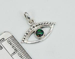 925 argent sterling massif naturel noir opale éthiopienne mois d'octobre pierre de naissance pendentif élégant - Product Image 2