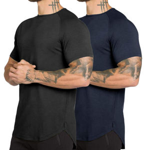 T-shirt en polyester uni pour homme, coupe ajustée, grande taille, impression personnalisée de qualité, t-shirts pour homme - Product Image 3