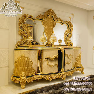 การออกแบบที่หรูหรามือแกะสลักโต๊ะเครื่องแป้งชุดโต๊ะเครื่องแป้งสไตล์ยุโรปพร้อมกระจกชุดโต๊ะเครื่องแป้งไม้แกะสลักอินเดีย - Product Image 2