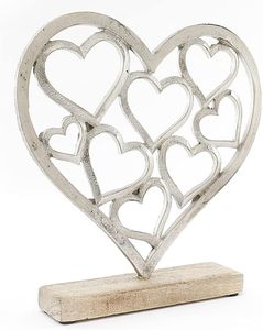 Table d'appoint moderne en forme de cœur, ensemble d'articles décoratifs pour la maison, 2 sculptures fantaisie pour salon, fabricant en gros de corde en métal - Product Image 3