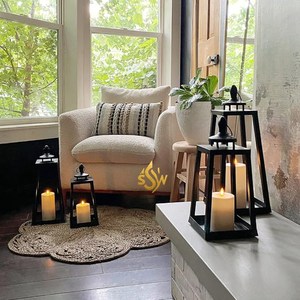 Linterna decorativa de Metal de diseño elegante, buena calidad, tamaño personalizado, tarro de vela único, linterna con perilla para decoración del hogar y al aire libre - Product Image 6