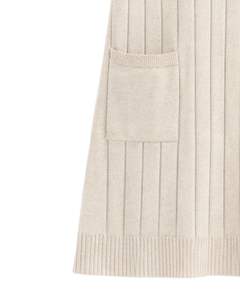 Beige <b>Womens</b> Knitted Sleeveless <b>Vest</b> Dress V Neck Ribbed Pockets Soft Acrylic Winter Casual Custom Manufacturer Wholesale Export - Product Image 6