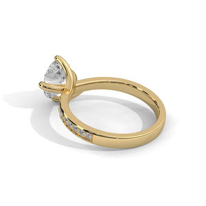 Bague de fiançailles et de mariage en or blanc 14 ct 18 ct avec diamant solitaire ovale - Product Image 2