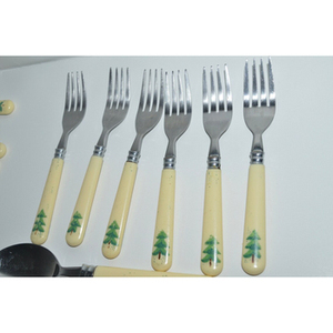 Ensemble de couverts en acier inoxydable poli miroir avec manche en os Couteau à fruits et fourchette Ensemble de couverts Fournitures d'hôtel Couverts Article - Product Image 5