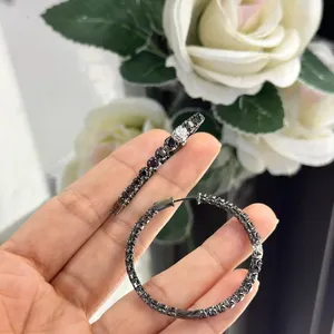 Women's Tishya 925 Sterling Silver 2Ct Moissanite <b>Hoop</b> Earrings <b>Rose</b> <b>Gold</b> Plated Wedding Party Anniversary Engagement - Product Image 3