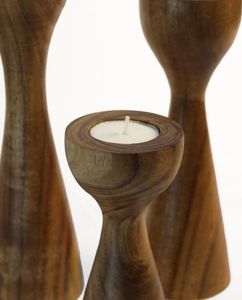 Acacia Wood Handmade Eco-Friendly Portable <b>Tealight</b> <b>Candle</b> Holder Hexagonal Shape for Christmas & Easter Home Decoration - Product Image 3