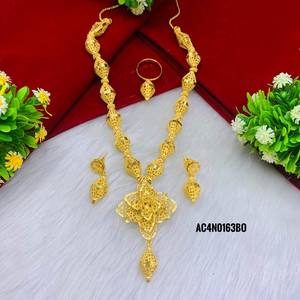 เครื่องประดับแฟชั่นชุดสร้อยคอชุบทองหนึ่งกรัมดีไซน์ออนไลน์กล่องลายดอกไม้ทุกประเภทเครื่องประดับแฟชั่น - Product Image 4