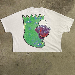 Vêtements de rue de haute qualité unisexe goutte épaule Boxy Fit T-shirt impression personnalisée lourd 100% coton Dtg impression T-shirt graphique - Product Image 2