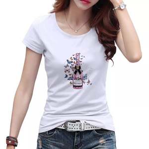 เสื้อยืดคอกลมแขนสั้นผ้าฝ้ายแบบสบายๆ ลายพิมพ์ แห้งเร็ว เป็นมิตรกับสิ่งแวดล้อม สำหรับผู้หญิง ผลิตในบังกลาเทศ เหมาะสำหรับฤดูร้อน - Product Image 3