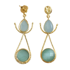 Pendientes Colgantes de Latón de Moda, Exportación de Piedras Semipreciosas Naturales, Latón Chapado en Rodio, Estilo Moderno, Listos para Enviar - Product Image 6