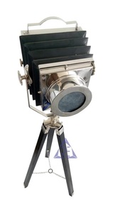 Nautical Living Vintage Hollywood Camera Studio lumière LED trépied lampadaire noir trépied support décoratif bambou salon - Product Image 2