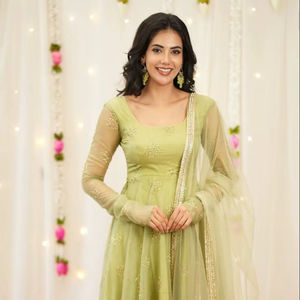 Robe tendance et élégante en semi-viscose douce avec broderie de sequins, robe avec travail de sequins, dupatta - Product Image 1