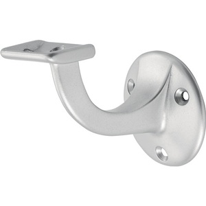 Soporte de Pasamanos de Aluminio Anodizado Plateado, Diámetro de la Placa de Pared de 56 mm, Soporte Recto HERMETA - Product Image 1