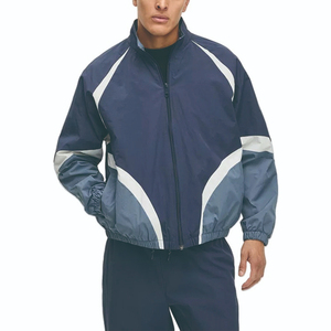 ชุดวอร์มผู้ชาย แจ็คเก็ตซิปแขนยาวคุณภาพสูง ตัดต่อสีสันแบบแพทช์เวิร์ค กางเกงทรงตรง ผ้าโพลีเอสเตอร์ผสมไนลอน ชุดกีฬา - Product Image 2