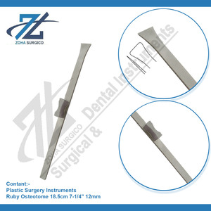 RUBY Osteotome 18.5cm 12mm lame double biseautée base droite ou légèrement incurvée fabricant d'instruments chirurgicaux Pakistan - Product Image 3