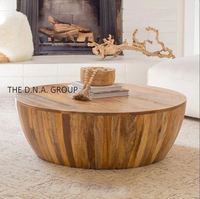 Hochwertiger Couch tisch aus massivem Mango holz mit runder Form für Wohnzimmer möbel