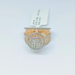 Elegantes anillos de diamantes de cóctel de oro rosa para mujer Diseño elegante de moda - Product Image 1