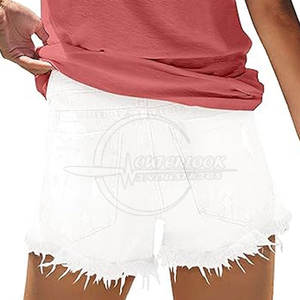 2025 Women's <b>High</b>-<b>Waist</b> Casual <b>Jeans</b> <b>Shorts</b> Breathable and <b>High</b> Quality Made in Pakistan Wholesale Rate Good - Product Image 3