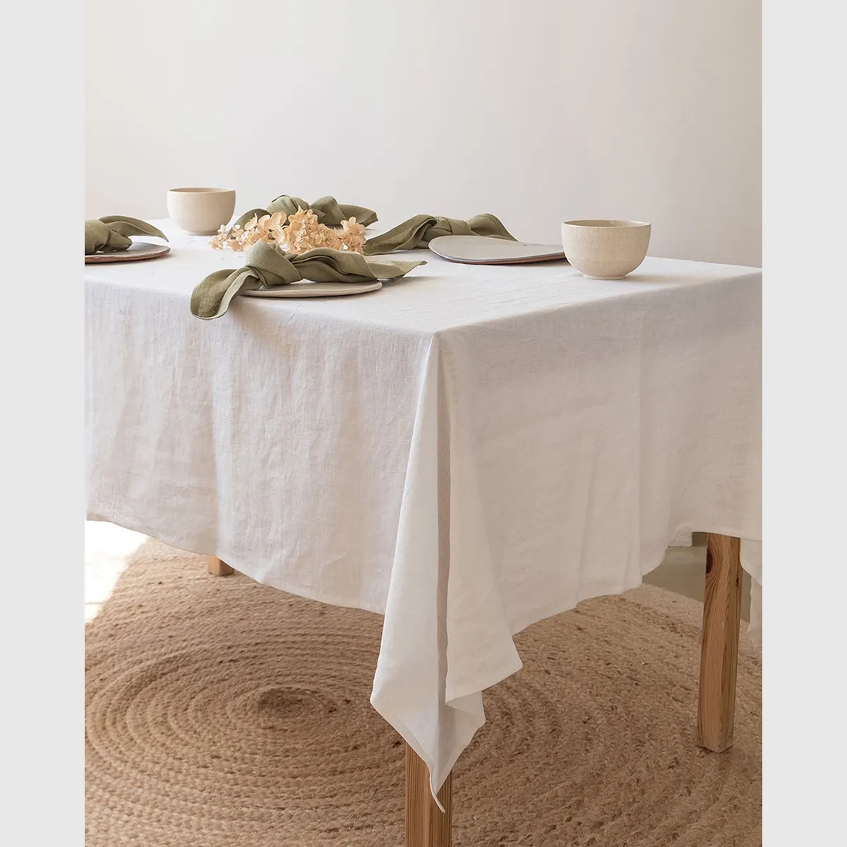 Restaurant Washed Woven Table Cloth Customer Size Multi Color Rectangular Table Cloths 100% Pure Linen christmas table linen