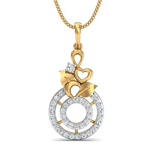 Boho Geometric Circle Zircon Brass Pendant 18k Gold Plated Heart Floral Wholesale Pendant For Women - Product Image 6