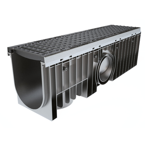 Technodrain Italian Reliability EXEL 200, Canal de Drenaje Exterior Impermeable de HDPE de Alta Resistencia, 200x250, Ranura de 18 mm, Negro Moderno, CE - Product Image 1