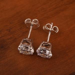 Boucles d'oreilles en argent sterling 925 Moissanite Bijoux chrétiens classiques pour cadeau en acier inoxydable - Product Image 2